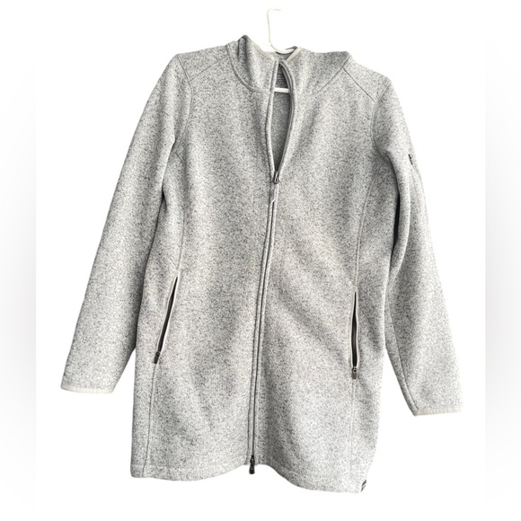 L.L.Bean Women's Grey Sweater Fleece Coat Size Medium - Picture 6 of 16